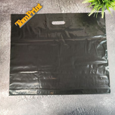 Пакет банан чорний 58x48см, 50мкм, ПВТ, з укріпленою ручкою та донною складкою 3 см