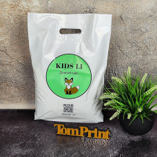 Пакет банан білий 30x40см, 50мкм, ПВТ, з укріпленою ручкою та донною складкою 3 см