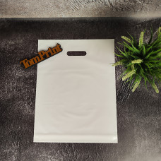 Пакет банан білий 35x45см, 100мкм, ПВТ, з укріпленою ручкою та донною складкою 3 см