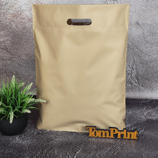 Пакет банан білий/бежевий матовий 40x50см, ПВТ, 110 мкм, донна складка 3,5 см