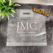 Пакет банан прозорий 40x40см, 60мкм, ПВТ, з укріпленою ручкою та донною складкою 3 см