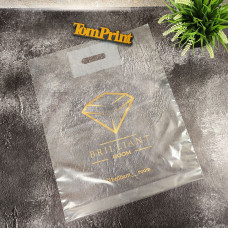 Пакет банан прозорий 40x50см, 50мкм, ПВТ, з укріпленою ручкою та донною складкою 3 см