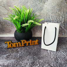 Білий матовий картонний пакет ШxВxГ 80x140x60 мм, 215 г/м2, дно укріплене картоном