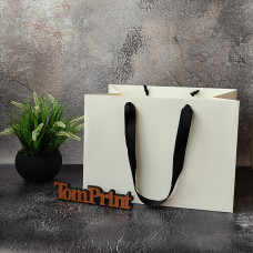 Білий матовий картонний пакет ШxВxГ 350x250x250 мм, 215 г/м2, дно укріплене картоном