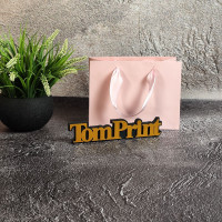 Рожевий матовий крейдований пакет ШxВxГ 200x150x100 мм, 170 г/м2, підворот під ручки та дно укріплені картоном