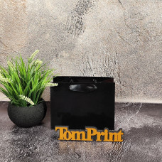 Чорний матовий картонний пакет ШxВxГ 150x100x60 мм, 215 г/м2, дно укріплене картоном