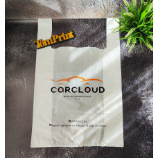 Пакет майка білий 40x60см, 50мкм, ПНТ, з боковим фальцем 8 см